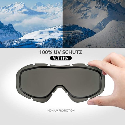 OTG Ski Goggles - Over Glasses Ski/Snowboard Goggles for Men, Women & Youth - 100% UV Protection